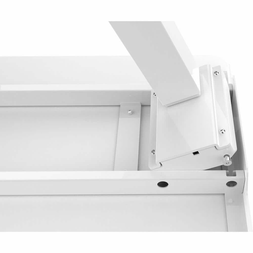 Hanover 55'' White Brushed Metal Electric Adjustable Desk with USB