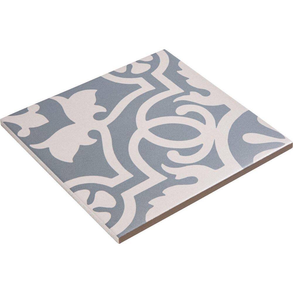 Bliss Beaux Blue and White Matte Porcelain Square Tile