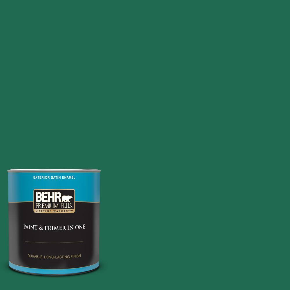 BEHR PREMIUM PLUS 1 qt. P4307 Sparkling Emerald Satin Enamel Exterior