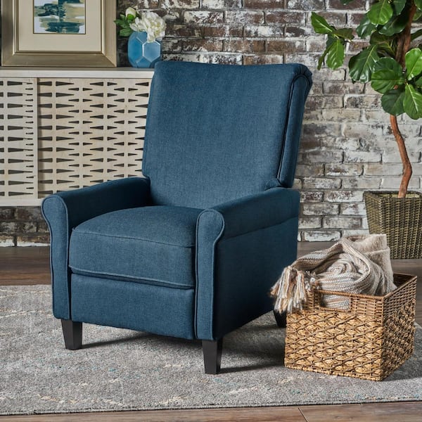 small navy blue recliner