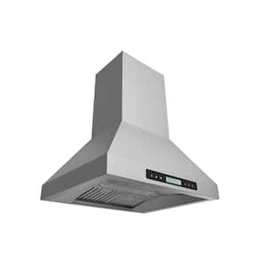 30 in. Convertible Island Range Hood with Dual Controls, Changeable LED, Baffle Filter in Stainless Steel