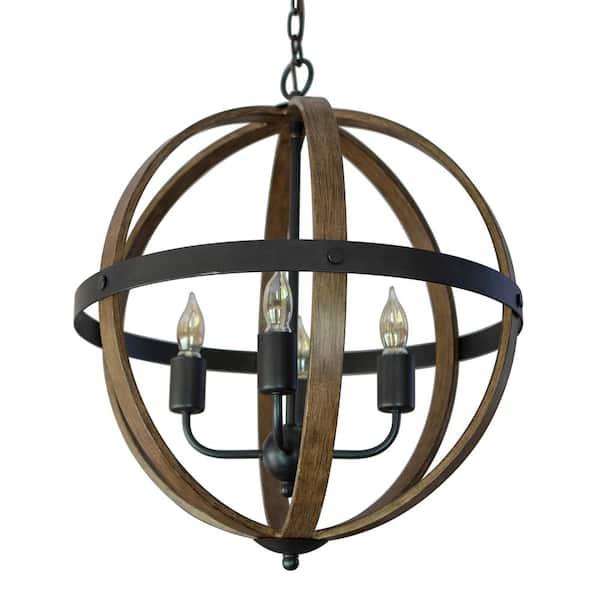 Decor Therapy Mason 4-Light Black Pendant