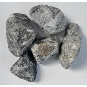 Rock Ranch 0.40 cu. ft. 30 lbs. 3 in. to 5 in. Premium Grade-1 Tumbled Black Marble for Landscaping and Fire Features