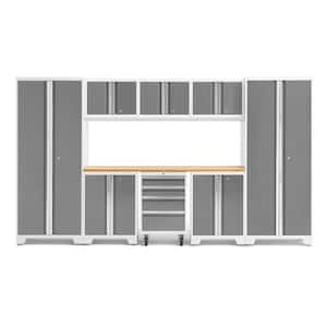 Bold Series 9-Piece 24-Gauge Steel Garage Storage System in Platinum (132 in. W x 77 in. H x 18 in. D)