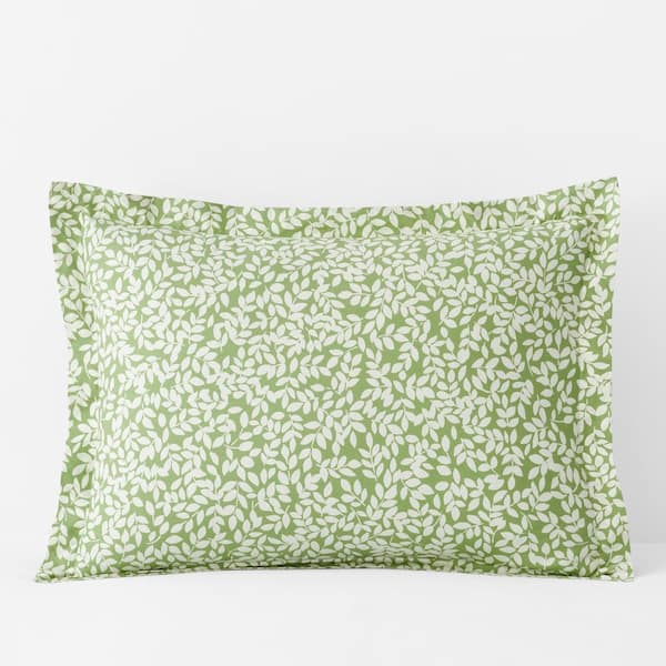The Company Store Company Cotton Remi Leaf Green Cotton Percale King Sham