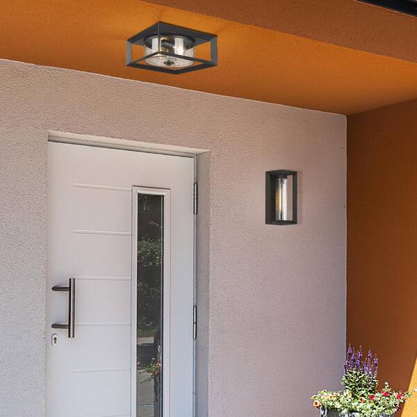Golden Lighting - Smyth 2-Light Black Outdoor Flush Mount