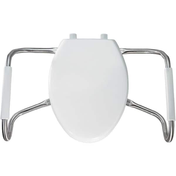 BEMIS Medic-Aid Never Loosens Elongated Commercial Plastic Closed Front Toilet Seat in White with DuraGuard