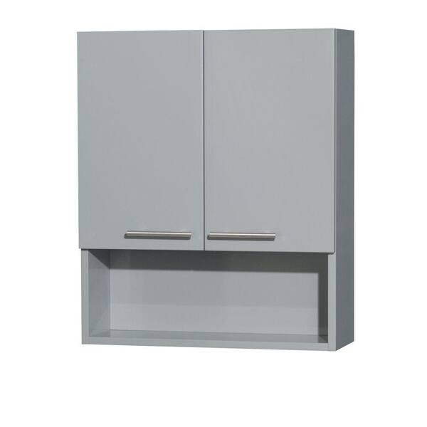 Wyndham Collection Amare 24 in. W x 29 in. H x 8-3/4 in. D Bathroom Storage Wall Cabinet in Dove Gray