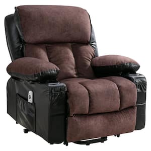 BrownandBlack Power Lift Recliner Chair Recliners for Elderly with Heat and Massage Recliner Chair