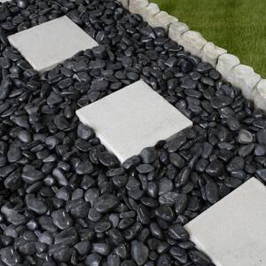 0.4 cu. ft. 2 in. to 3 in., 30 lbs. Black Super Polished Pebbles