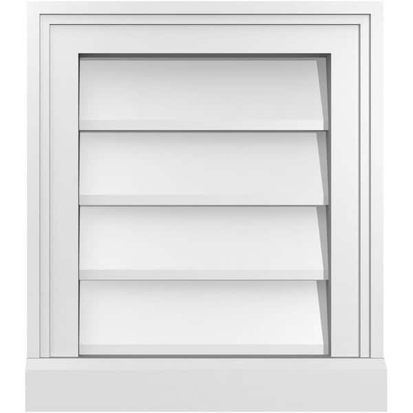 Ekena Millwork 14" x 16" Rectangular White PVC Paintable Gable Louver Vent Non-Functional