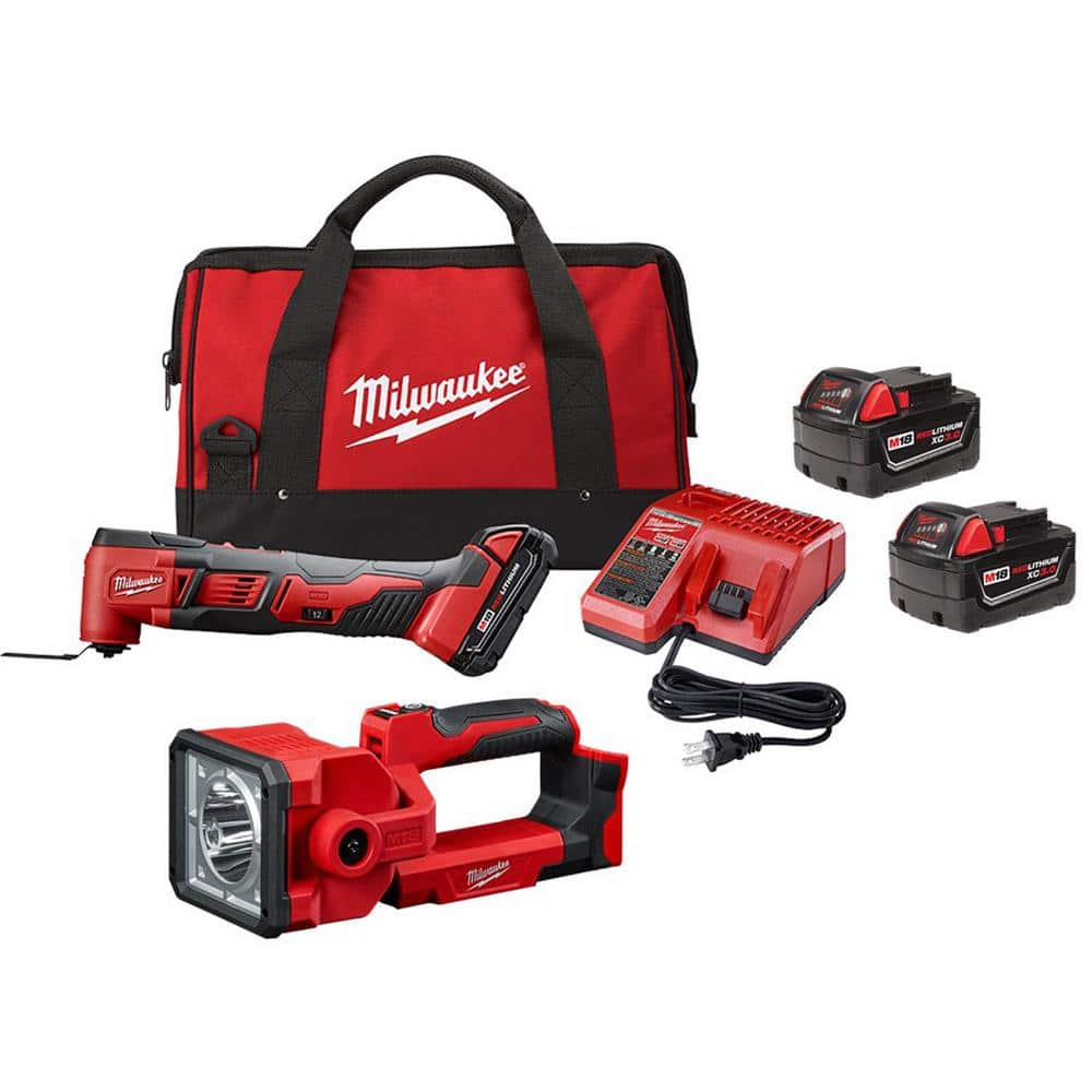 Milwaukee M18 18V Lithium-Ion Cordless Oscillating Multi-Tool Kit with LED  Search Light and (2) 3.0Ah Batteries 2626-21CP-2354-20-48-11-1822 - The