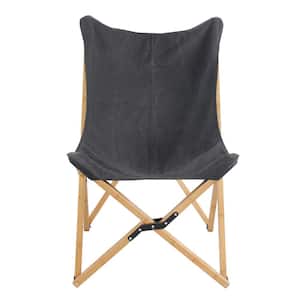 Black Canvas and Bamboo Butterfly Chair