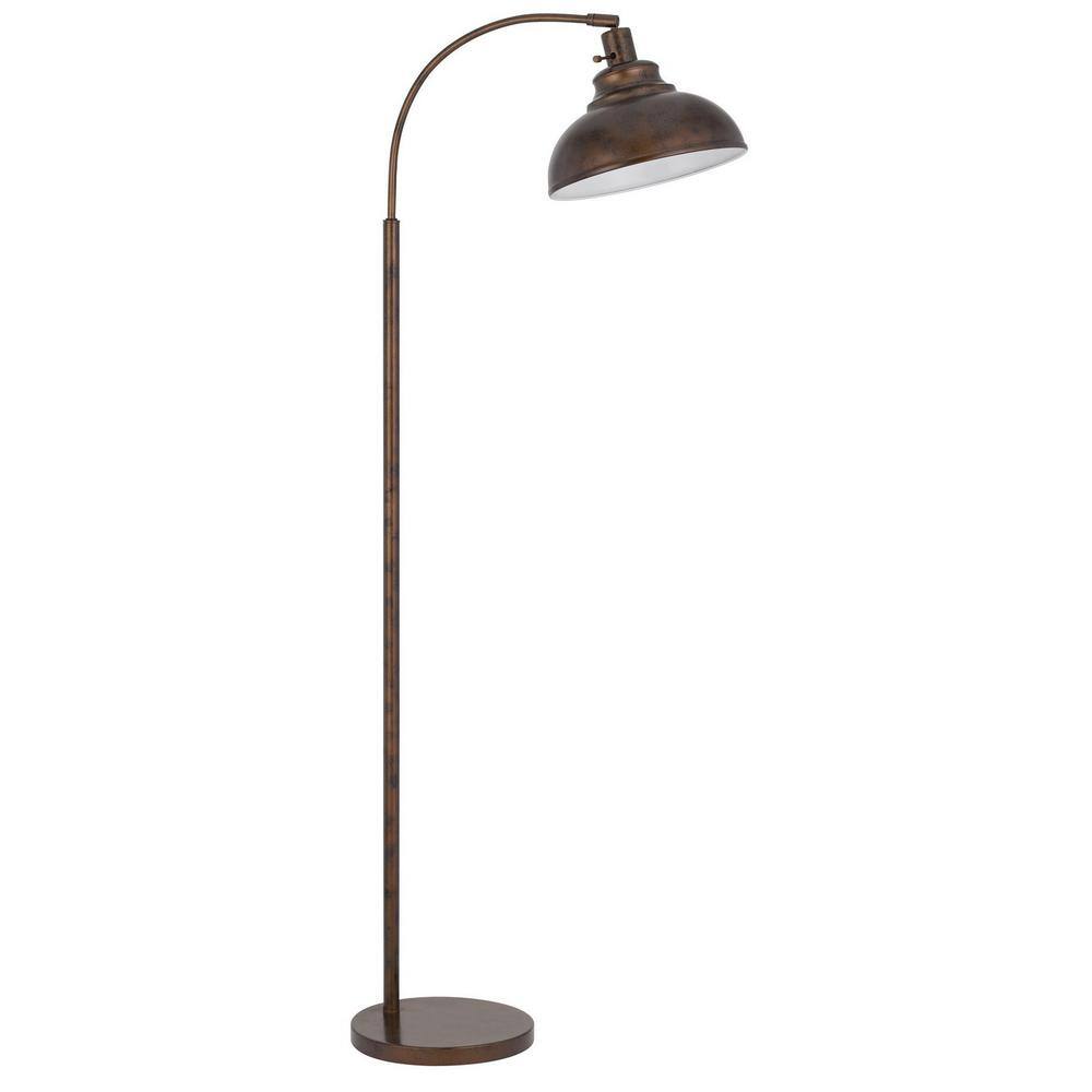 HomeRoots 61 in. Rust 1 Dimmable (Full Range) Standard Floor Lamp for ...