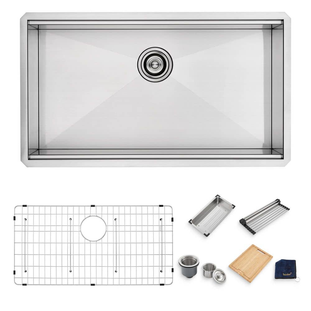 33 in. Undermount Single Bowl 18-Gauge Stainless Steel Workstation Kitchen Sink with Accessories price history on PriceWatchPro