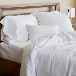 Melange Viscose from Bamboo Cotton Duvet Cover, Queen - Snow