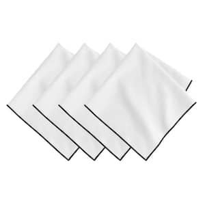 Villeroy and Boch Manufacture Rock Merrow Stitch Cotton Napkin, Set of 4, White - 21''W x 21''L