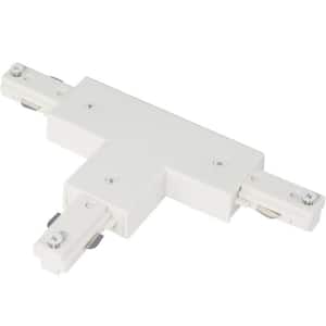 0.8 in. H White Single Circuit T-Shape Metal Track Lighting Connector with Left Polarity H-Type