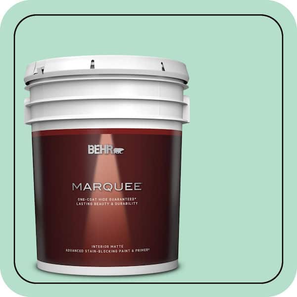 BEHR MARQUEE 5 gal. #480C-3 Aqua Bay Matte Interior Paint & Primer