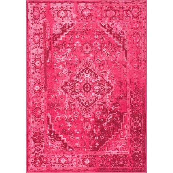 nuLOOM Reiko Vintage Persian Pink 3 ft. x 5 ft. Area Rug