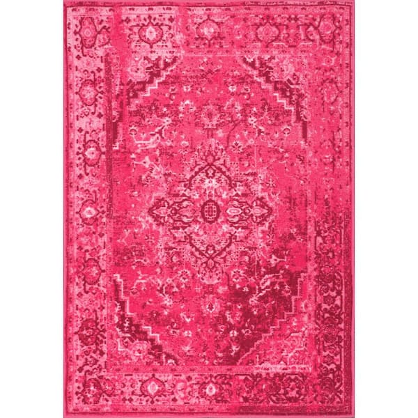 nuLOOM Reiko Vintage Persian Pink 4 ft. x 6 ft. Area Rug
