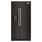 36 in. W 22.6 cu. ft. Side by Side Refrigerator in PrintShield Black Stainless Steel, Counter Depth