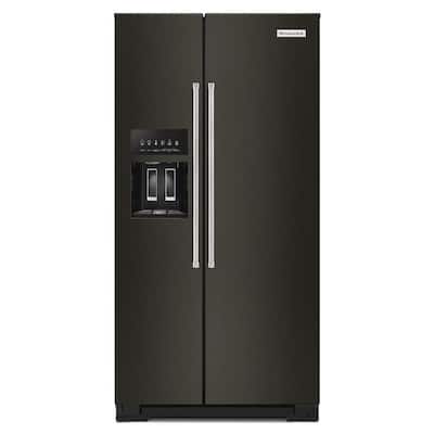 36 in. W 22.6 cu. ft. Side by Side Refrigerator in PrintShield Black Stainless Steel, Counter Depth