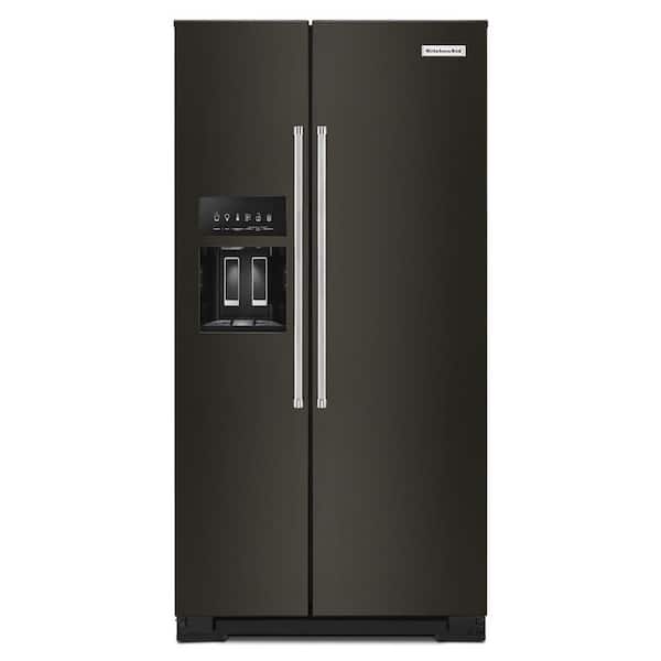 KitchenAid 36 in. W 22.6 cu. ft. Side by Side Refrigerator in PrintShield Black Stainless Steel, Counter Depth