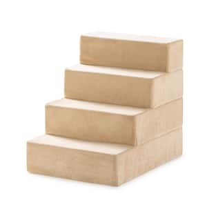 Cream 24 in. X-Large Foam 4 of Steps Pet Stairs