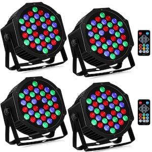 36LEDs RGB Stage Par Lights - Sound Activated Auto Play by Remote & DMX Control Uplights - 4 Pack