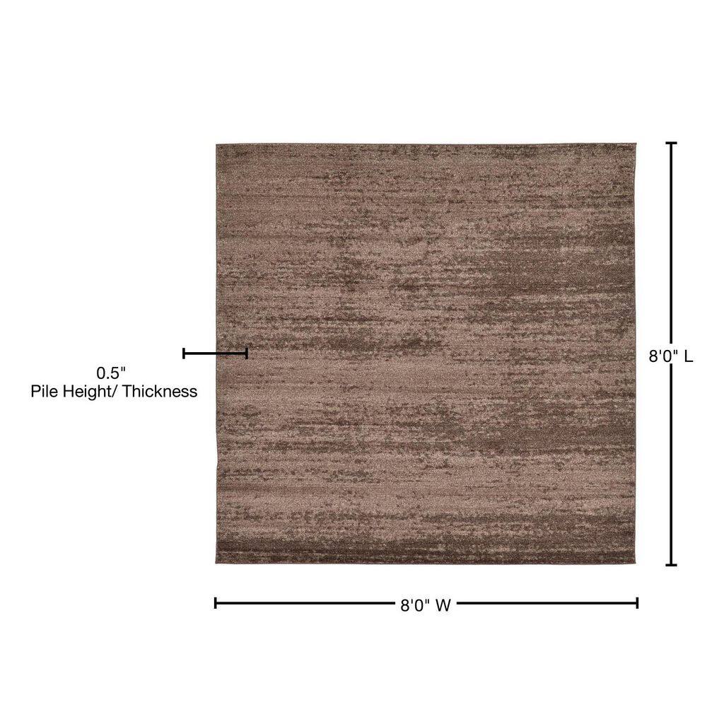 Del Mar Easy-Care Tufted Brown Square Synthetic Rug