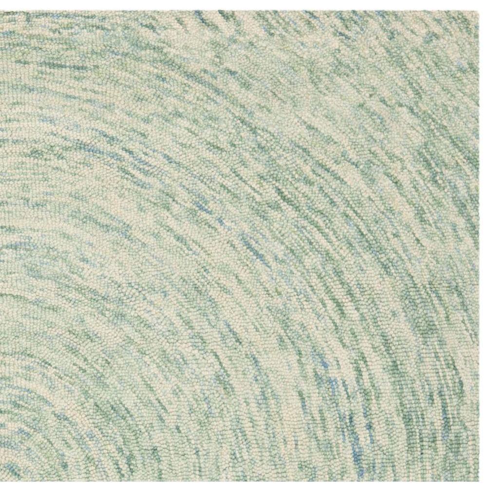 Ivory and Blue Hand-Tufted Wool Square Area Rug