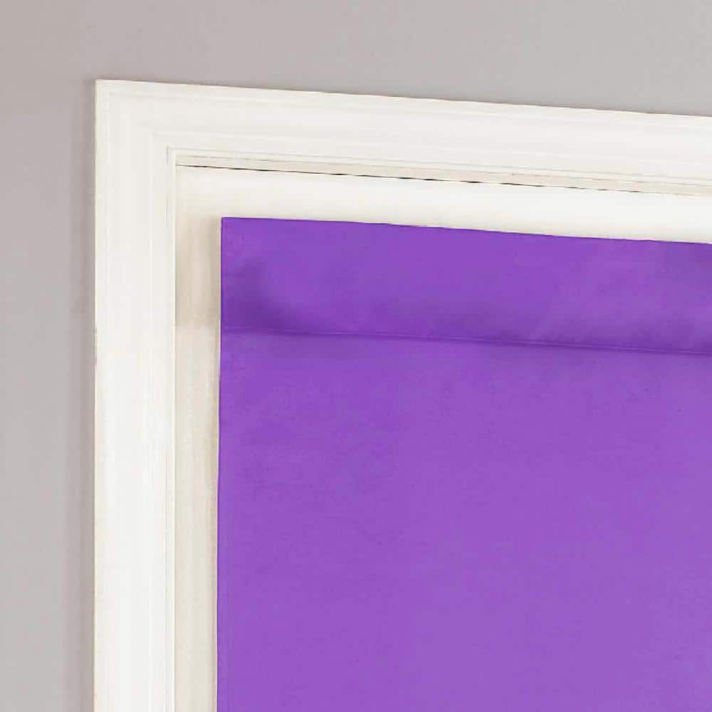 Purple Polyester Room Darkening Tab Top Door Curtain