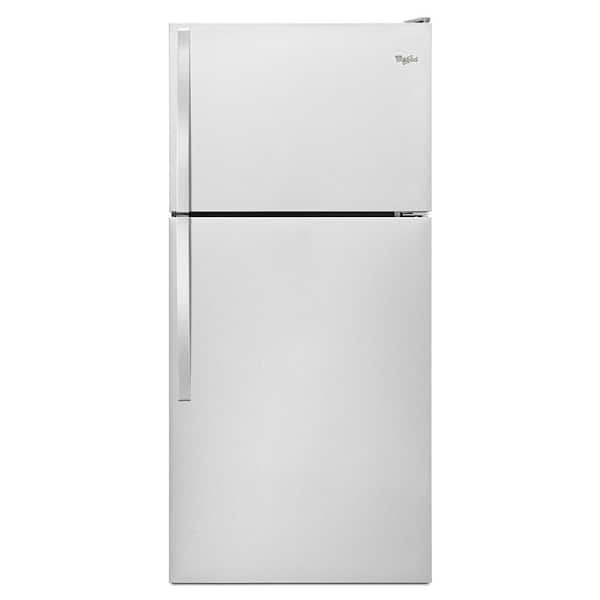 Whirlpool 18.25 cu. ft. Top Freezer Built-In and Standard Refrigerator in Monochromatic Stainless Steel