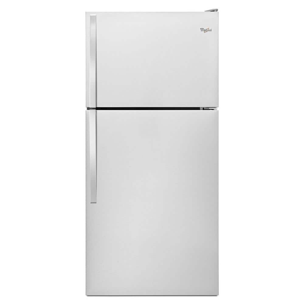 Whirlpool 18.25 cu. ft. Top Freezer Built-In and Standard Refrigerator in Monochromatic Stainless Steel