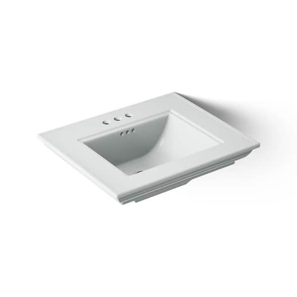 Memoirs 24.5 in. x 20.5 in. Console Sink in Ice Grey Fireclay