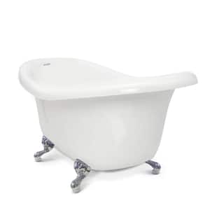 Chelsea 60 in. Acrylic Slipper Clawfoot Bathtub in White with Chrome Imperial Feet