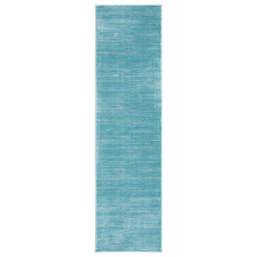 Blue Polypropylene 2 ft. 2 in. x 8 ft. Solid Color Indoor Runner Rug