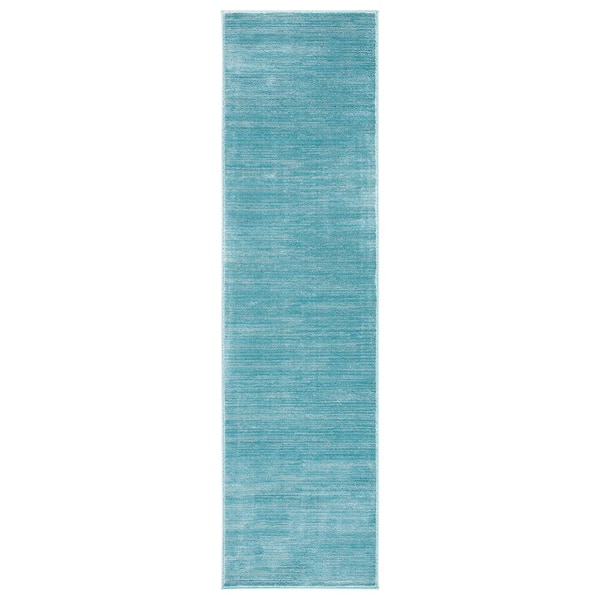 Unbranded Blue Polypropylene 2 ft. 2 in. x 8 ft. Solid Color Indoor Runner Rug