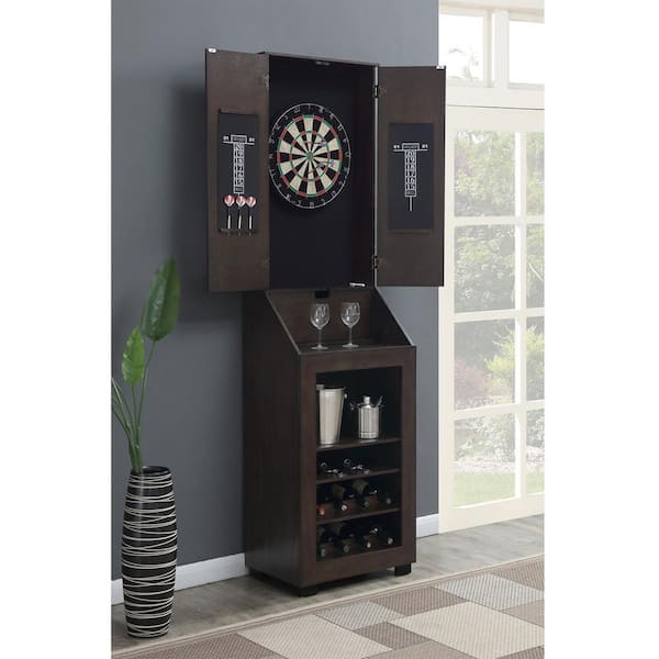 Dart Board Cabinet Set - Steel-Tip Dart Board Adult Game Bar Set for Room  Decor, Man Caves, and Backyard Games - by Trademark Games 