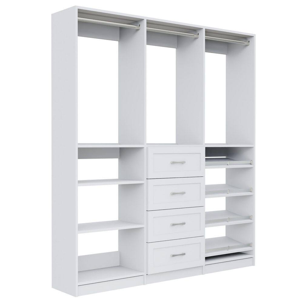 Alto Collection 93 in W White Wall Mounted Shaker Hang Shelves, 4-Drawer Hang, Hang Shoe Shelves Wood Closet System price history on PriceWatchPro