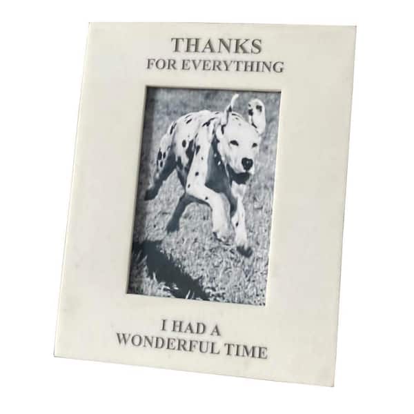 House Parts White Marble Resin 7.25 in. W x 9 in.H Rectangular Thanks for Everything Picture Frame for Wall or Tabletop Single Piece