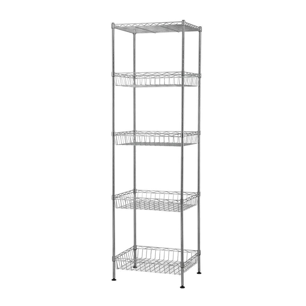 UPC 017567123462 product image for 5-Tier Heavy Duty Steel Garage Storage Shelving Unit in Silver (18 in. W x 60 in | upcitemdb.com