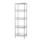 TRINITY EcoStorage Chrome Rolling 5-Tier Steel Wire Shelving Unit (18 ...