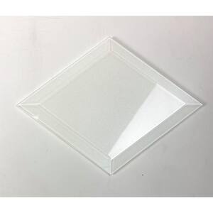 Frosted Elegance Elegance Glossy White Beveled Diamond 6 in. x 8 in. Glass Peel and Stick Wall Tile  (13.36 sq. ft.)
