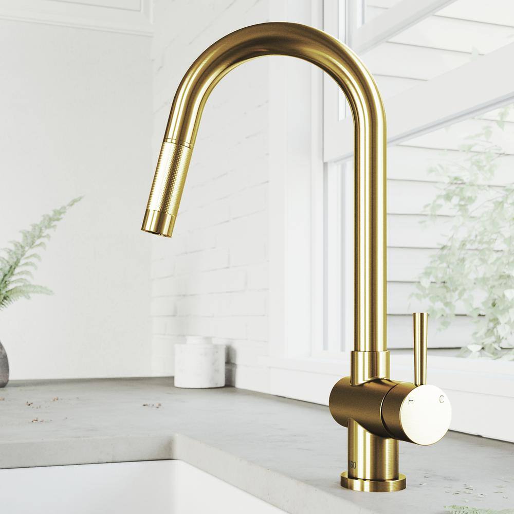 Gramercy Single-Handle Pull-Down Kitchen Faucet in Matte Gold by VIGO 