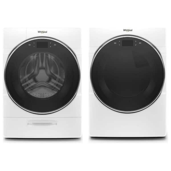 27 in. 5.0 cu. ft. White Smart Front Load Washer and 7.4 cu. ft. 240-Volt Electric Dryer Set