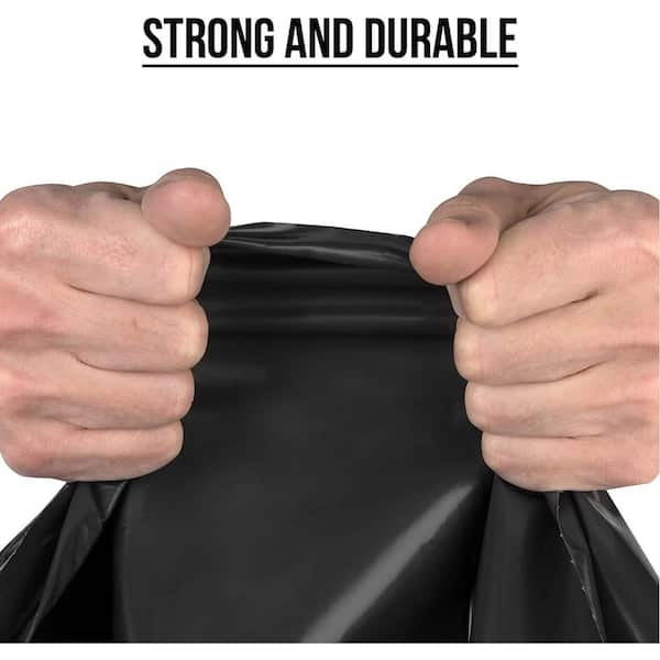 Aluf Plastics 56 gal. 1.6 Mil Black Garbage Bags 43 in. x 46 in. Pack of 100 for Contractor Outdoor and Storage