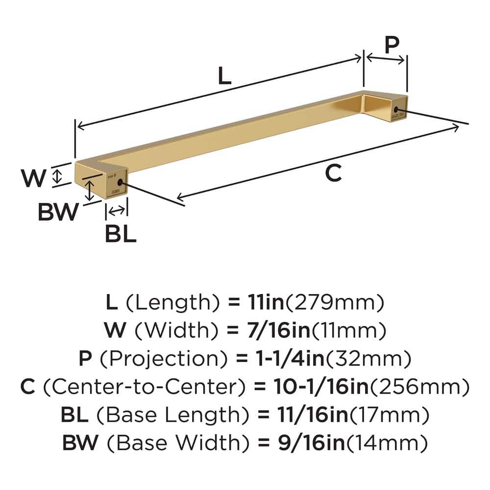 Champagne Bronze 10-1/16" Blackrock Cabinet Drawer Pull