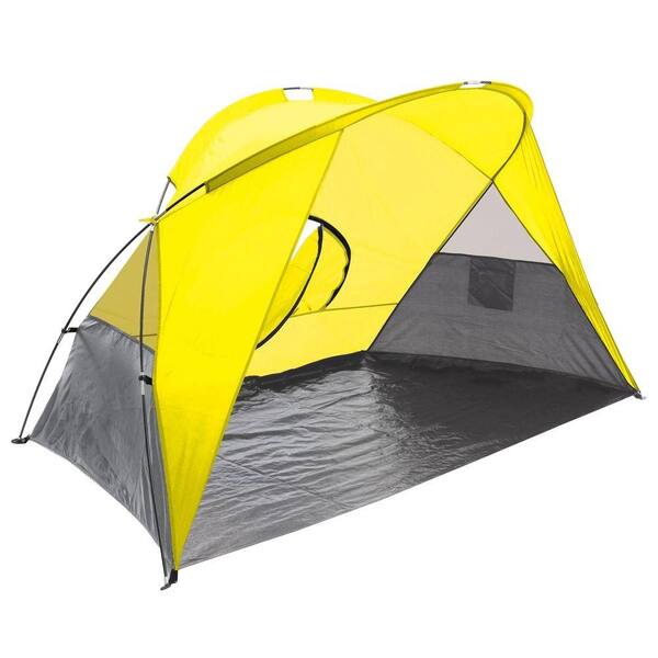 Picnic Time Cove Sun Shelter in Yellow Grey and Silver